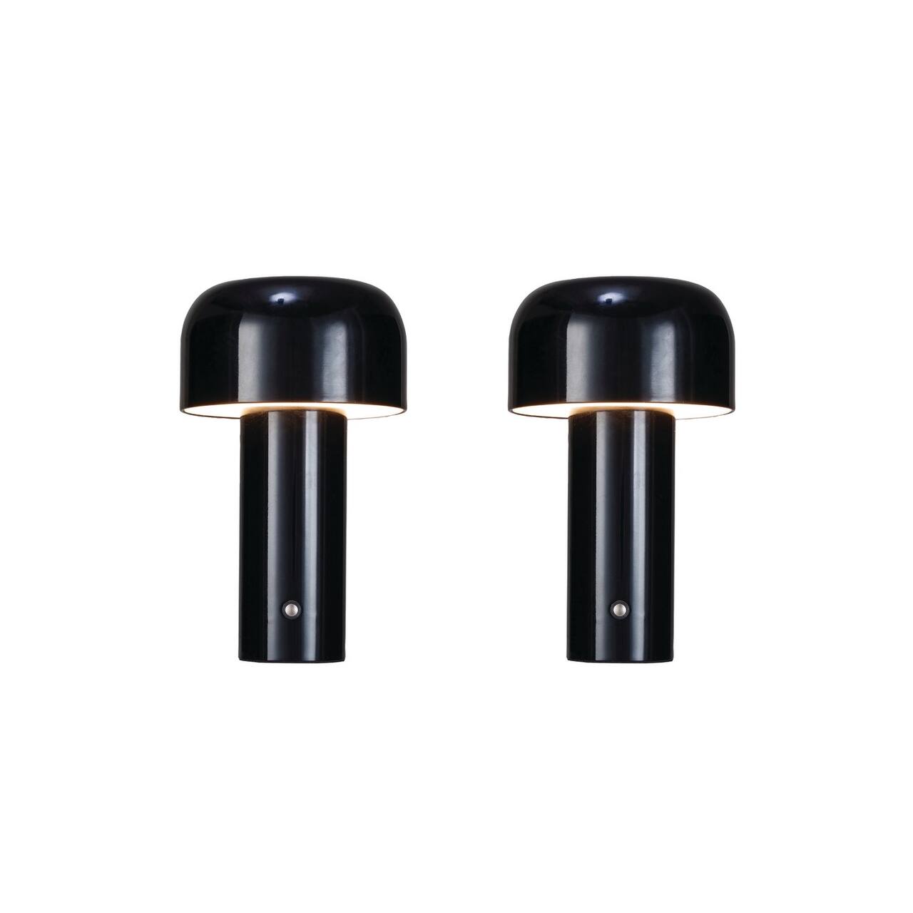 Hello Honey® 8.25" Black Round Metal LED Rechargeable Table Lamp Set, 2ct.